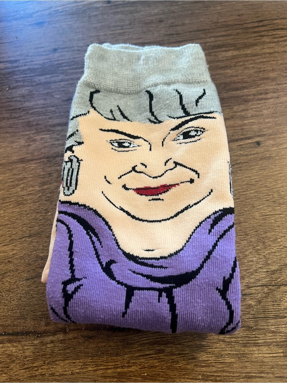 Women's Crew Socks with Purple and Peach Portrait Design